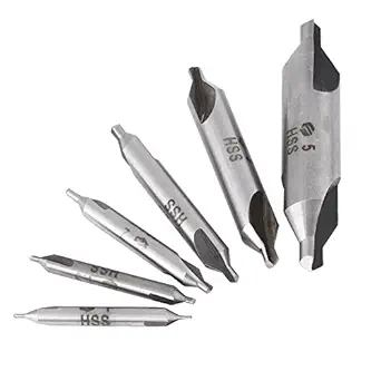 Center Drill Bits, 6pcs 60 Degree HSS Center Drill Bits Centering Drills Set 1MM/ 1.5MM/ 2MM/ 2.5MM/ 3MM/ 5MM for Iron/Steel/Copper/Aluminum Processing