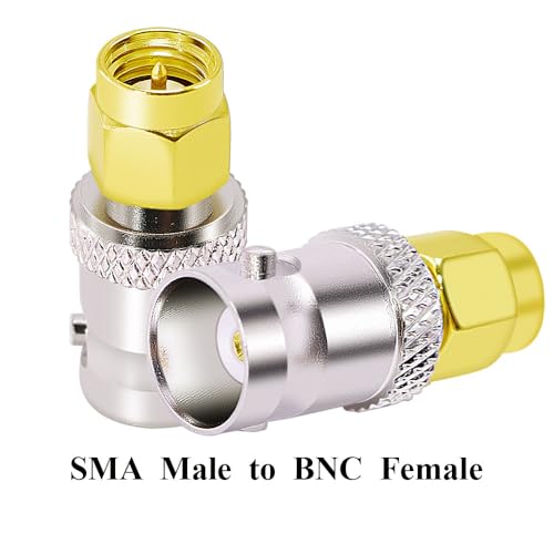 CNARIO Adaptador coaxial SMA macho a BNC hembra x2 miniatura 5
