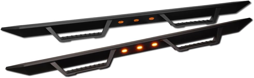 7422446631670 Compatible with 2019-2023 Chevy Silverado GMC Sierra 1500/2022 LTD Limited Double (Extended) Cab Matte Black Steel Modular LED Drop Step Side Nerf Bars