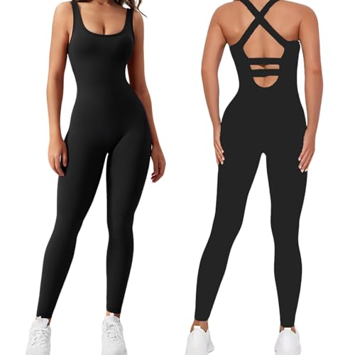Catálogo de Monos para Mujer que puedes comprar esta semana. 48 TDVCVZSD Mono sin mangas para mujer, mono de yoga para mujer, abdominoplastia, moldeador corporal, adecuado para correr, yoga, fitness (Negro, M)