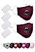 Price comparison product image 2 Pack Reusable Face Masks with 4 Filters, Cotton Washable Face Mask with 5-layer Activated Carbon Filters and Adjustable Straps/Fits Most Adults-Jujube Red