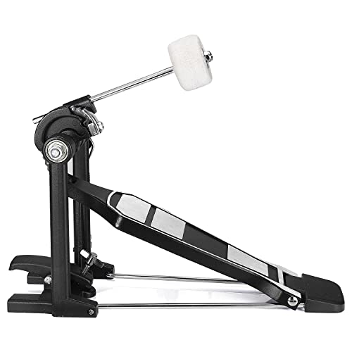 Facmogu Single Kick Bass Drum Pedal, Kick Drum Pedal mit Classic Felt Beater Stick & Key für Foot Percussion Set Instrument, Single-Chain Heavy-duty für Anfänger & Pro Drummers
