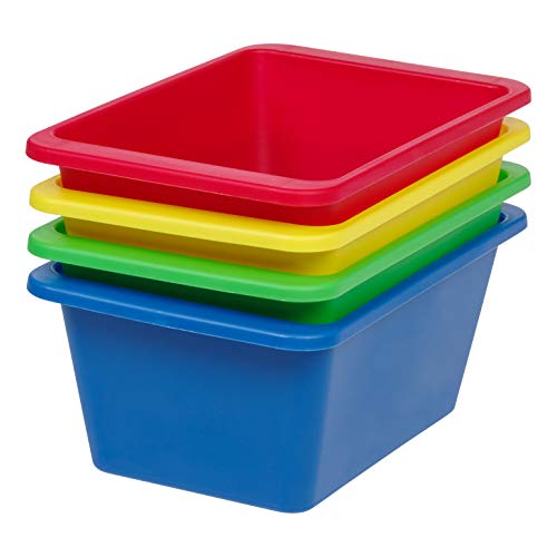 IRIS USA Plastic Storage Bins Containers Small, 4 Pack