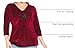 LEEBE Women's Red Velvet Burnout Medallion Long Sleeve Top (S-3X) (1X, Red)