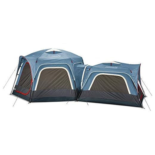 Coleman 3-Person & 6-Person Connectable Tent Bundle | Connecting Tent System with Fast Pitch Setup, Set of 2, Blue