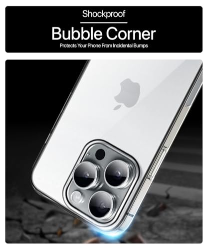 Image of WOW IMAGINE Crystal Clear Transparent Back Case Cover Compatible with iPhone 16 Pro Max | Full Device & Camera Protection Shockproof TPU | Flexible Silicone Back Cover Case - Transparent