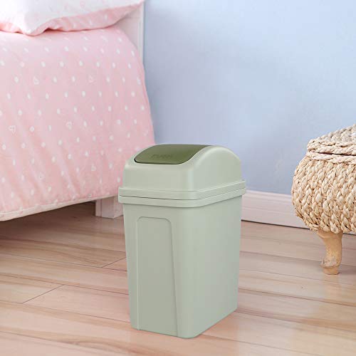 Caneca de basura pequeña verde 1.8 galones con tapa basculante miniatura 7