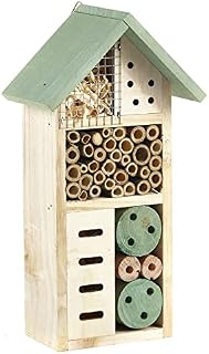 Pet Ting Wooden Insect Bee House Natural Wood Bug Hotel Shelter Garden Nest Box 26cm