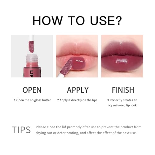 Image of BAISEN DIARY 2PCS Midnight Plum Berry Lip Gloss with Brown Lip Liner Lip Combo Set - 2 Step Overline Volume Lip Kit for Fuller Looking Lips, Hydrating High Shine Gloss & Smooth Glide Contour Pencil