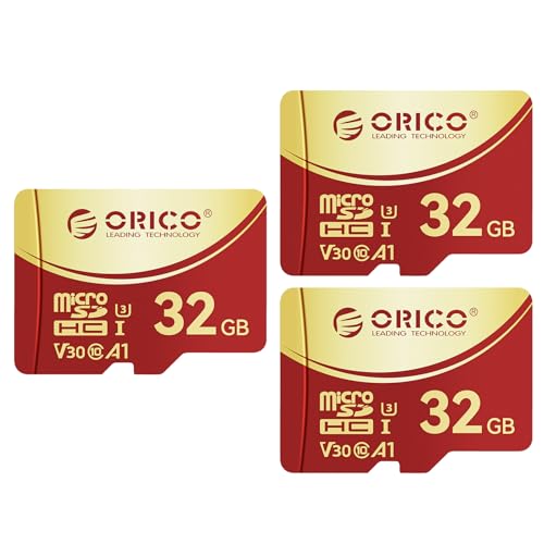 ORICO F3 32GB(3 Packs) microSDHC UHS-I Memory Card, 100MB/s, 4K UHD Recoding, U3, Class10, V30, A1, Micro SD for Action Camera, Dash Cam, TF Card
