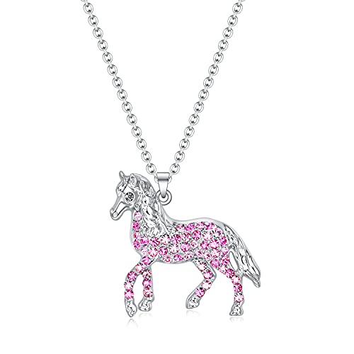 luomart Girls Horse Necklace Gifts for Women,Animal Horses Pendant Necklaces Jewelry for Women