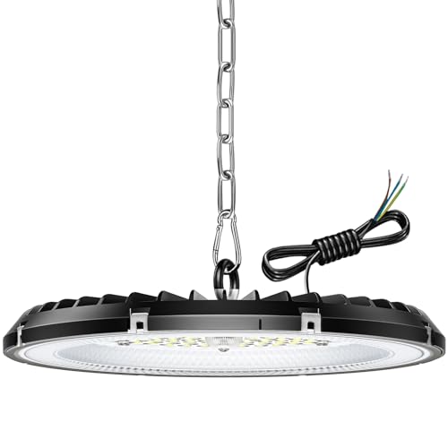 CGSGDK 1 Pack 150W UFO LED Workshop Lamp 22500LM, 6000K Cold UFO LED High Bay Light, IP65 Waterproof Industrial Lamp for Factories, Garage, Warehouse, Factory