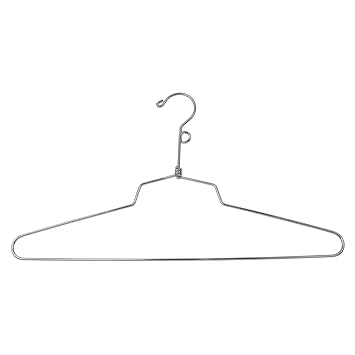 Econoco Deluxe Steel Blouse & Dress Hangers, Chrome, 100 Pack, 16in | Heavy-duty chrome steel with swivel hook, smooth finish protects delicate fabrics, professional retail or boutique use