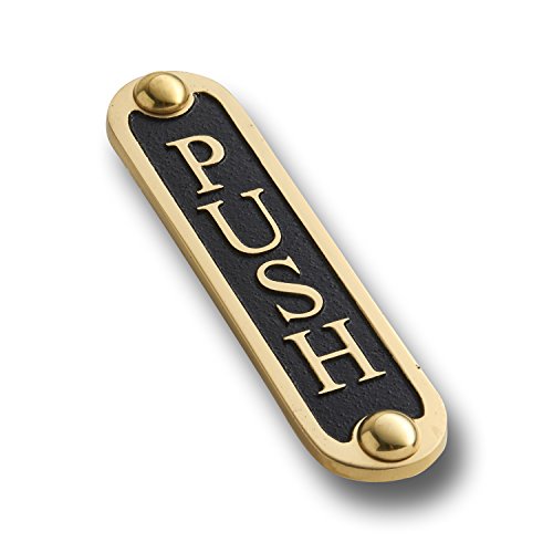 Push Brass Door Sign. Traditional Style Home Décor Wall Plaque Handmade By The Metal Foundry Uk. #TOP8