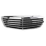TRQ Front Upper Grille Black Compatible with 2007-2010 Mercedes-Benz S550 S600 S65 AMG MB1200136