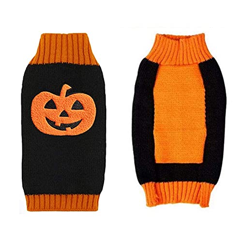 DOGGYZSTYLE Halloween Kürbis Hund Pullover Haustier Kostüm Fashion Urlaub Party Puppy Geschenk für Hunde und Katzen (Kürbis-A, S)