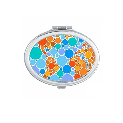 Miroir de poche ovale avec motif microscope multicolore pour maquillage