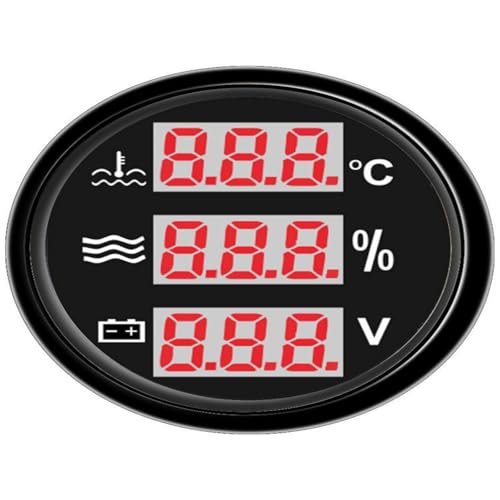 デジタル 52MM ゲージ 3 in 1 多機能 タコメーター/水温/油圧/電圧計/燃料レベルゲージ 車 ボート 簡単なインストール(R)