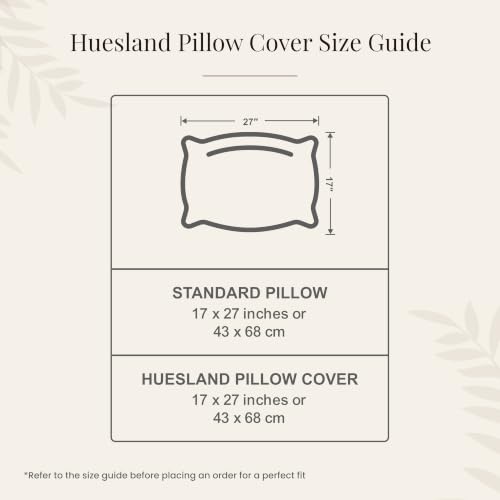 Image of Huesland Premium 100% Cotton Luxe Soft Touch 300 Thead Count Pillow Cover Set of 2 - Perfect Greige