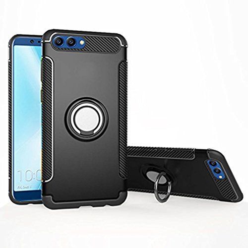 Nova 5T Case, Honor 20 Case, [with 360 ° Kickstand] Rotating Ring [Dual Shockproof] Protective Cover [Support Magnetic Car Mount] Compatible with Honor20/ Huawei Nova 5T (Black, Honor View 10)