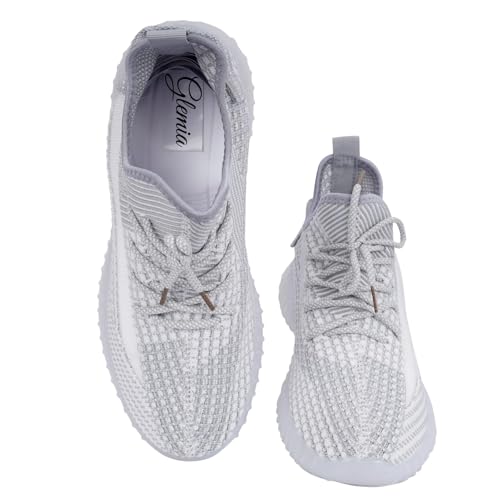 Image of Glemia Knitted Athletic Sneakers, Breathable Mesh Upper, Lightweight Athleisure Knitted Active Wear Slip-On Sneaker Shoes for Sports, Athletics, and Walking Shoes (Multicoloured)