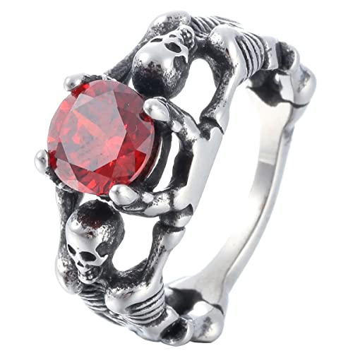Image of Death Skull Ring for Men Stainless Steel Jewelry Biker Rings Scary Death Ring Skull for Gifts