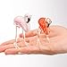 QFkris Qf Handmade Glass Flamingos Love Token Art Glass Blown Animal Figurine,Pack of 2