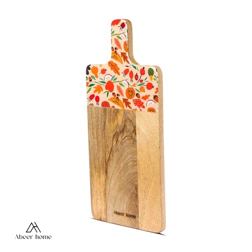 Image of Handcrafted Serving Platter-Fruit Valley Pattern, Perfect for Serving Cheese, Desserts, Dhokla, Pastries, Snacks(17x7.5Inches)