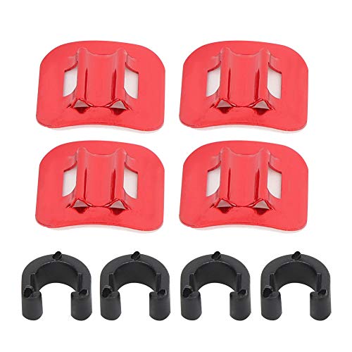 4 Pcs Bike C Clips Housing Hose Guide Clamps, Bike Brake Cable Tube Guide Shifter Adapter Bicycle Frame C Buckle For Brake Derailleur Shift Cables(Red) #TOP4