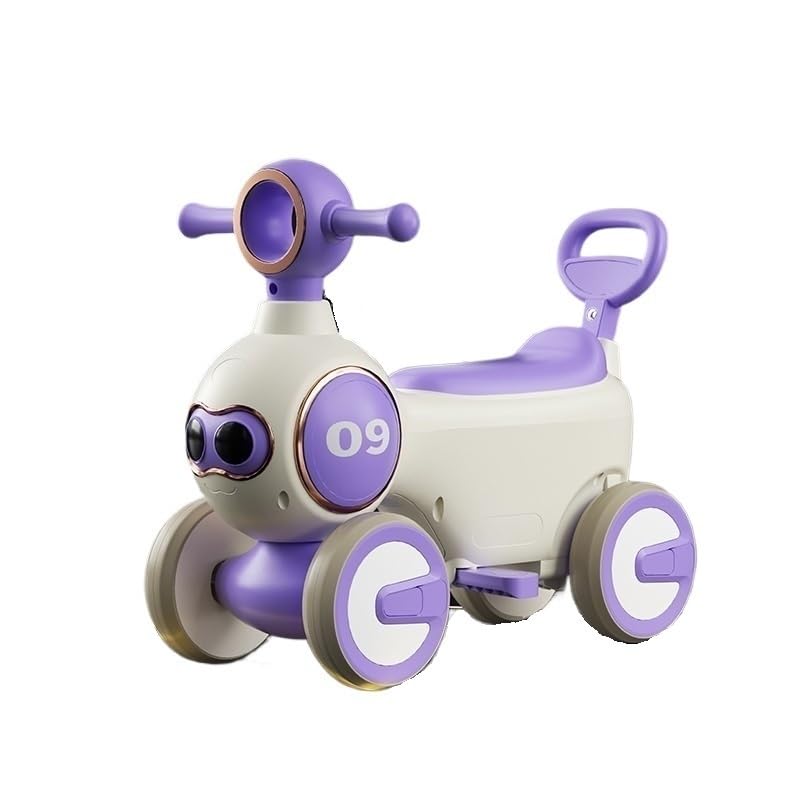 Samochodzik na huśtawce, Wiggle Car zabawka do jeżdżenia dla dzieci ze światłami muzyka wysuwany uchwyt schowek na siedzenie prezent chłopców dziewcząt huśtawka Card(Lila)