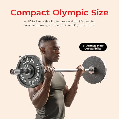 Sunny Health & Fitness 60" Olympic Barbell for Home Strength Training - image 5