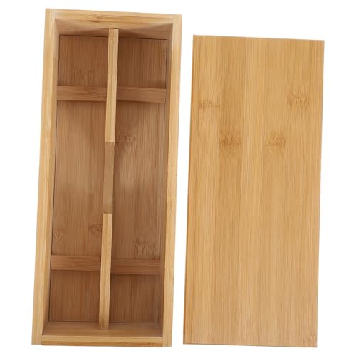 QUMIIRITY 天然竹製風箸収納ボックス 蓋付き大容量カトラリートレー キッチン用引き出し整理ケース スプーン フォーク対応 卓上食器収納コン