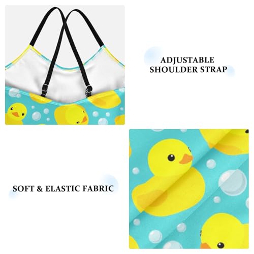 Girls One Piece Swimsuits Duck Cartoon Yellow Quick Dry Beach Swimwear Bathing Suit for Beach 3-10 Years3