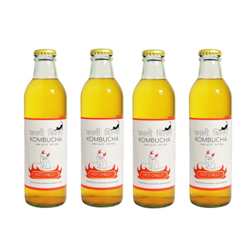 Image of KAALI BILLI Kombucha Hot Chilly, Pack of 4 | Fermented Tea, All Natural, Gut Healthy Drink | 4 x 250ml | Vegan, Preservative free, Low calorie, Low sugar