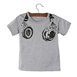 Yoyorule Boy Summer Headphone Short Sleeve Tops Blouses T Shirt