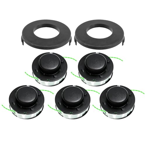 Fennoral 5 Pcs 4008 710 4302 Replacement String Heads & 2 Pcs FSE41-6235 Spool Cover Compatible with S-tihl FSA 56 FSA 57 String Trimmers Replaces 713 7000 4008-713-7000 40087137000