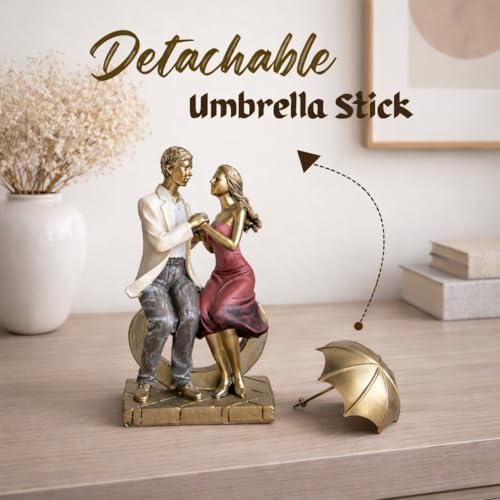 Image of ARMONIA Together Forever Romantic Couple Figurine for Home Decor | Premium Polystone European Showpiece | Best Valentine's Day Gift for Girlfriend, Wife, Boyfriend & Couples