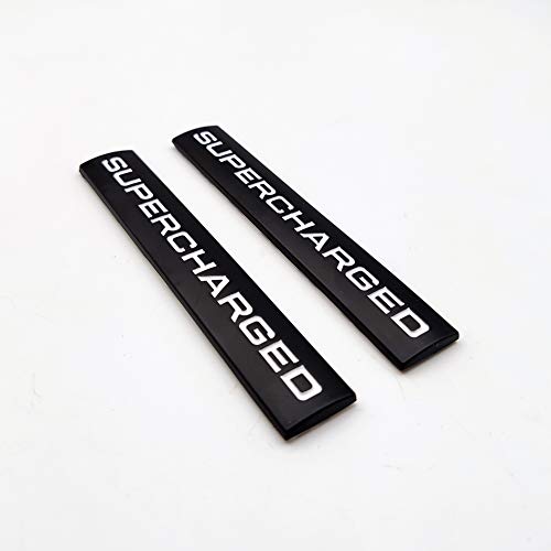 2X Metal Supercharged Logo Car Emblem Premium Auto Badge Rear Trunk Sticker Side Fender Decal (Black&White) #TOP4