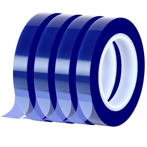 Image of 4 Rolls 10mm x33m (108ft) Sublimation Tape,High Temperature Tape for heat press,Electronics, Soldering, Circuit Board,sublimation heat tape for heat transfer tape dispenser,Up to 250℃(480℉)(Blue)