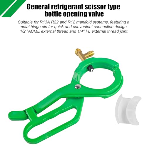 Llave para botellas de gas refrigerante R134A y R12 2 en 1 miniatura 3