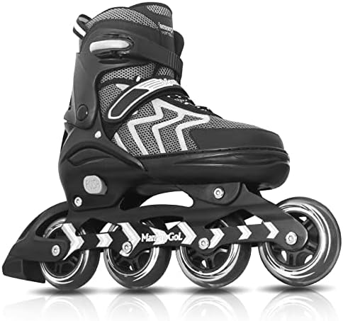 Inline Skates for Kids Girls Boys, Adjustable Durable Safe Roller Blades, High Performance Skates for Children Black Size J13 1 2 3