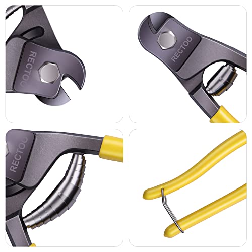 Rectoo Cable Wire Cutters (Rt02), Forged From Heavy Duty Stainless Steel Metal, 8 Inch Small Wire Rope Cutter Tool Upto 1/4" For Stainless Steel Wire Rope, Bike Brake Cable, Railing Cable #TOP1