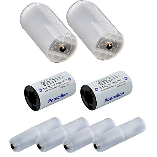 Miraclekoo Battery Adapter Set Include D Size Battery Spacer C Size Battery Spacer AAA to AA Battery Spacer