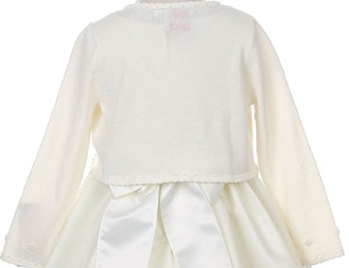 BluNight Collection Little Girls Pearl Embellishments Flower Girls Knit Cotton Bolero2