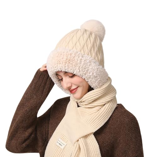 Ensemble écharpe bonnet femme et homme rouge tricoté pour le ski et le running