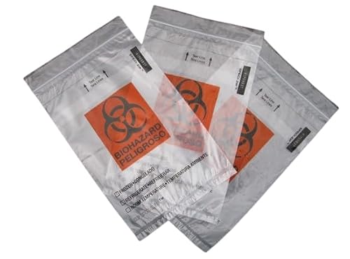 Clinsam 6" X 9" Biohazard Bags- Ziplock Top Biohazard Specimen Bags, Laboratory Sample Bag with Biohazard Logo Printing (6" X 9"- 1 Carton (20 boxes-2000 Pcs))