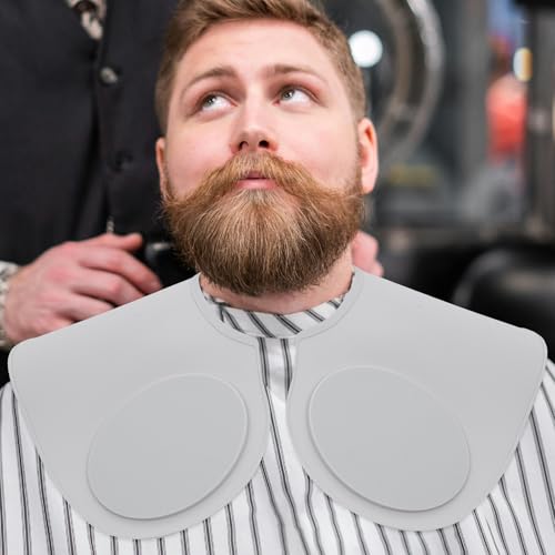 Collar de corte de cabello de silicona grande gris para salón miniatura 5