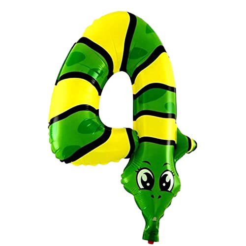 Kopper-24 Balão de lâmina número 4, aprox. 40 cm, design de animal, balões XXL, número gigante, globo, para meninas, meninos, decoração gigante, festa, casamento, aniversário infantil para aniversário