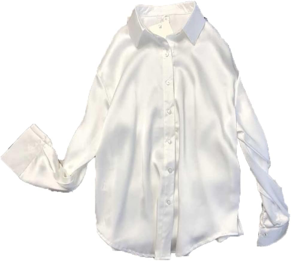 Women's Vintage Blouse Satin Silk Shirts Women Blouses Long Sleeves
