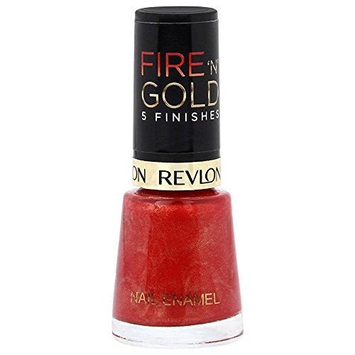Revlon Womens Fire ‘N’ Gold 5 Finishes Nail Enamel, Red Metal, 8 ml